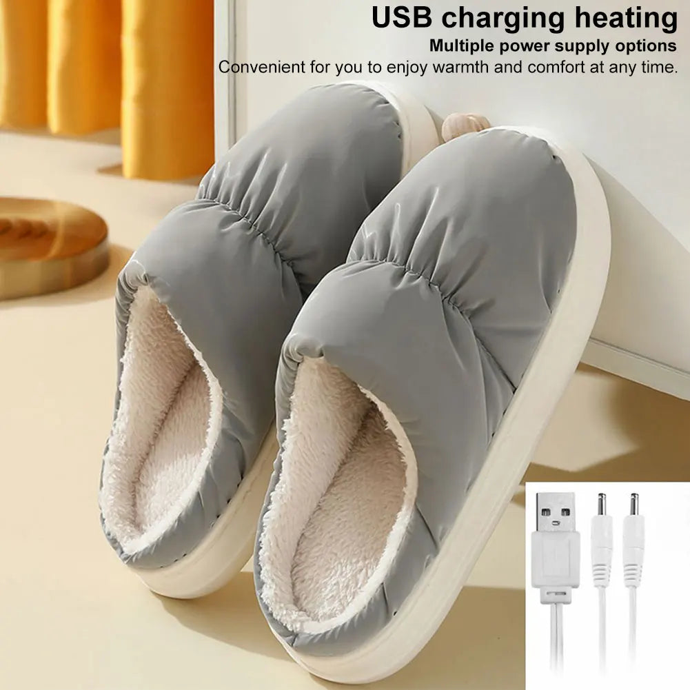 Warmfell™ USB Heated Slippers with Plush Lining for Warm, Dry Feet