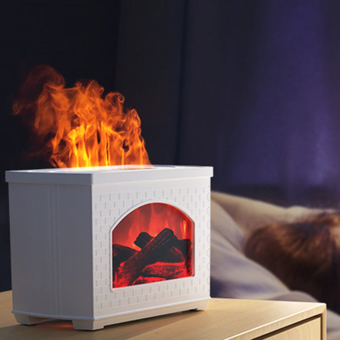 Warmfell Simulated fireplace humidifier with flame effect and leak-proof seal