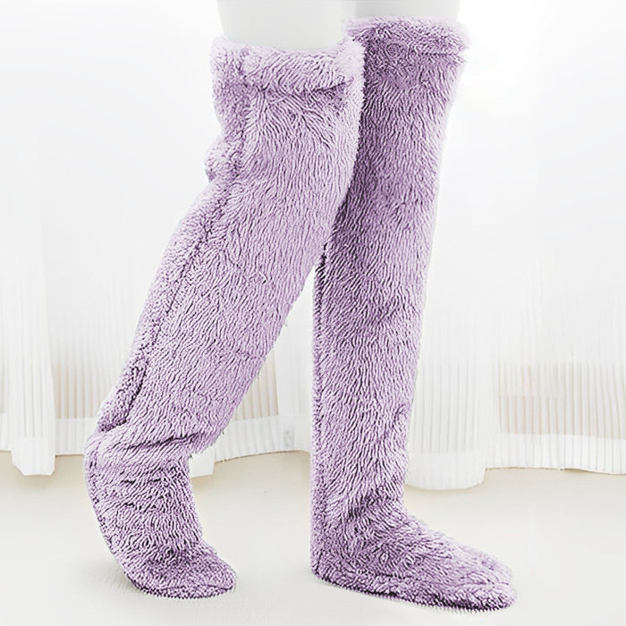 Warmfell Over the Knee Fluffy Leg Socks in Solid Colours