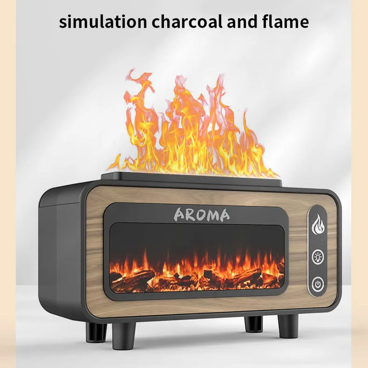Fireplace Flame Aroma Diffuser With Humidistat, 200ml, 7 Colours