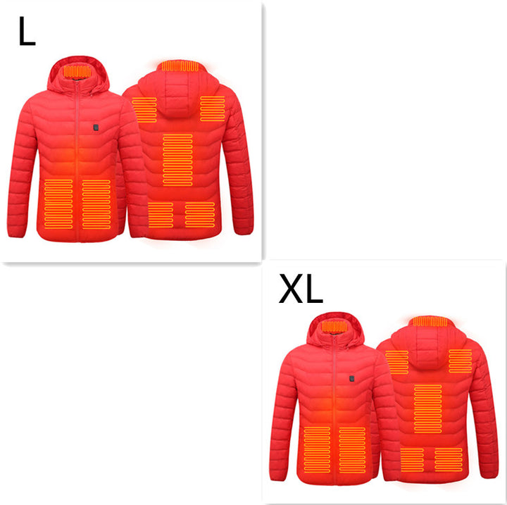 USB Heated Jacket With Hood And 8 Heating Zones, Two-Piece Pack