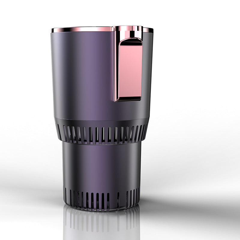 Black heated car cup holder with display