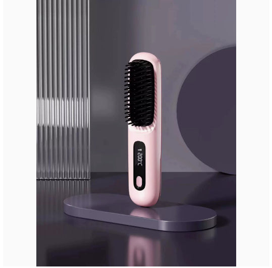 Warmfell Cordless hair straightener brush with LCD display