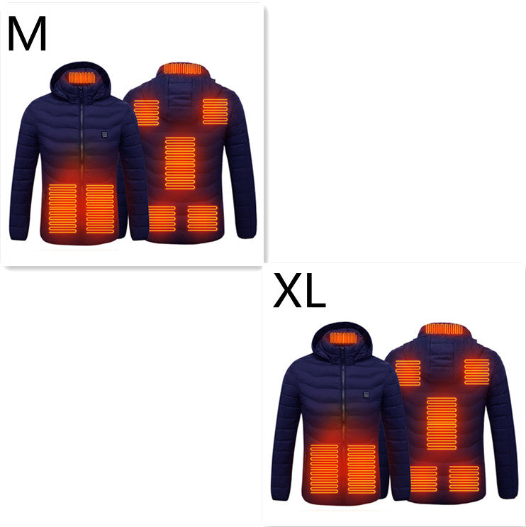 USB Heated Jacket With Hood And 8 Heating Zones, Two-Piece Pack