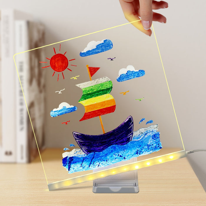 Warmfell LED acrylic drawing board with stand and light base