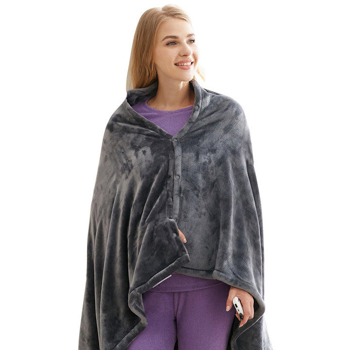 Winter Flannel Heated Shawl Blanket With USB Carbon Fibre Heat