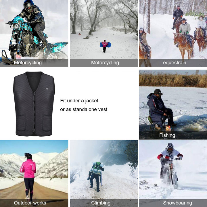 Outdoor Electric Heated Vest for Riding, Skiing and Fishing