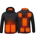 Heated Jacket With 8 Zones And Removable Hood, USB Powered