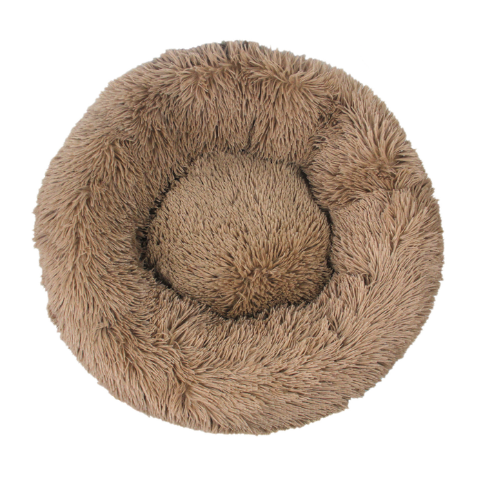 Warmfell Fluffy round donut bed with raised rim