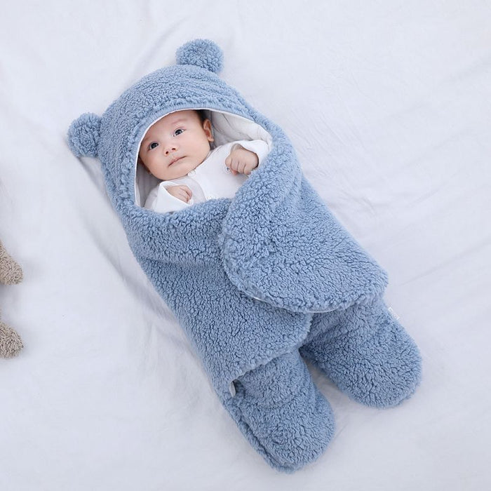 Warmfell Teddy fleece baby sleeping bag with bear ears