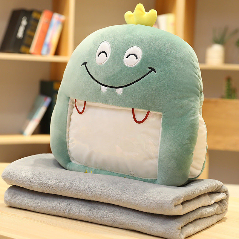Plush Animal Hand Warmer Pillow With Blanket Inside