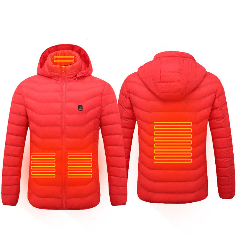 Heated Jacket With Removable Hood And 8 Heating Zones, USB