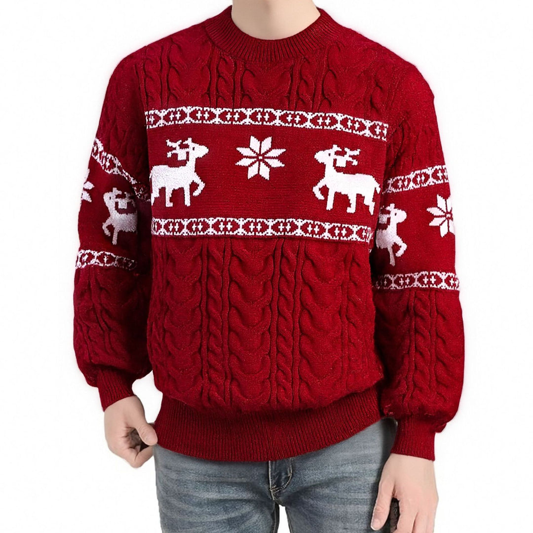 Ugly Christmas Jumper for Men – Thick Knit with Reindeer