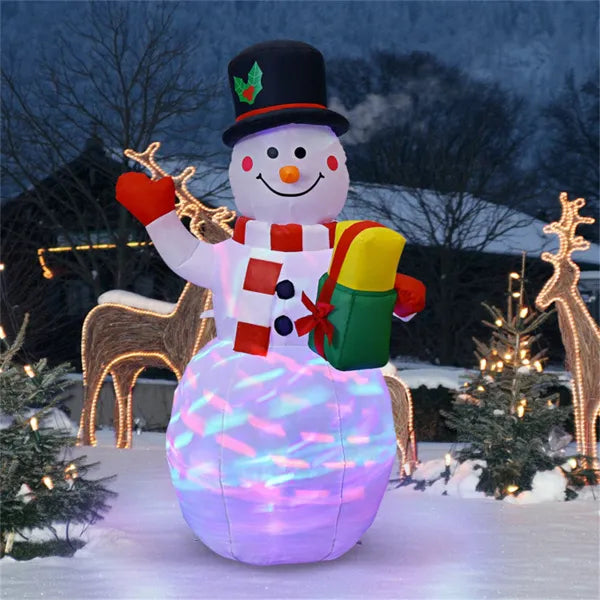 Warmfell 5ft Inflatable Snowman with Colour-Changing Light