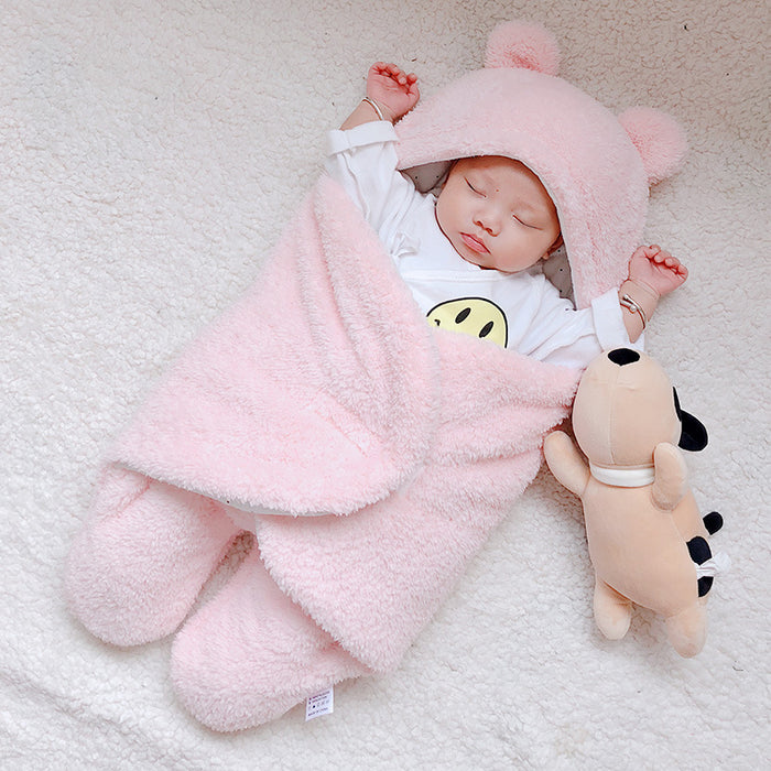 Warmfell Teddy fleece baby sleeping bag with bear ears