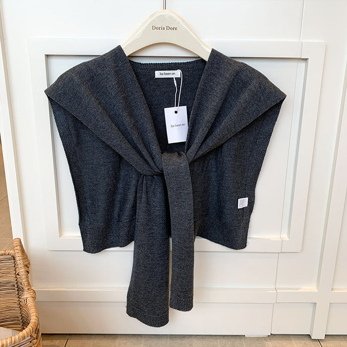 Warmfell Knitted Shoulder Wrap with Tie Front