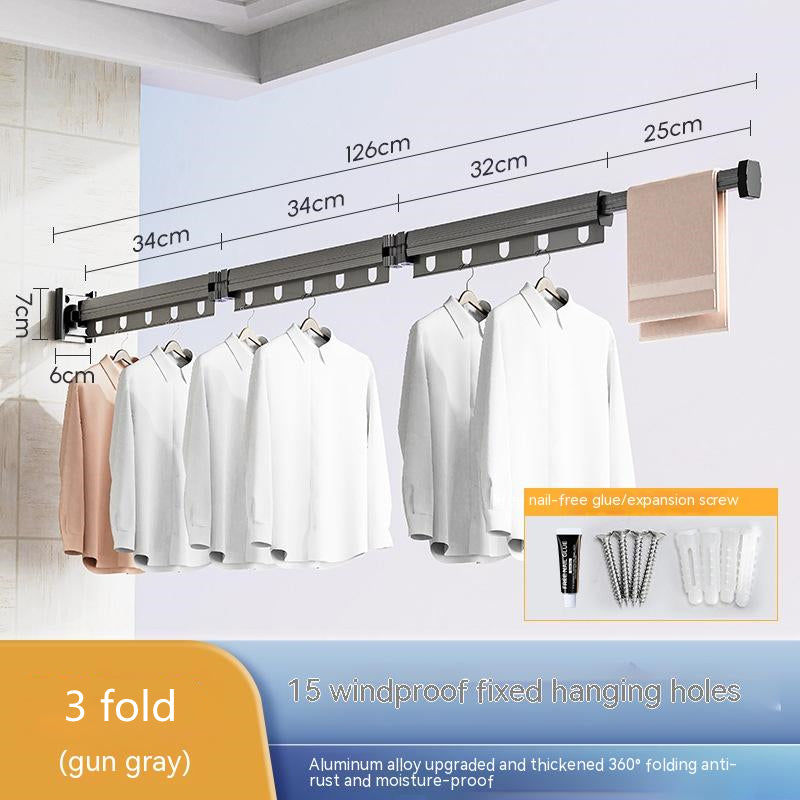 Wall-Mounted Clothes Airer – Folding Aluminium Drying Rack