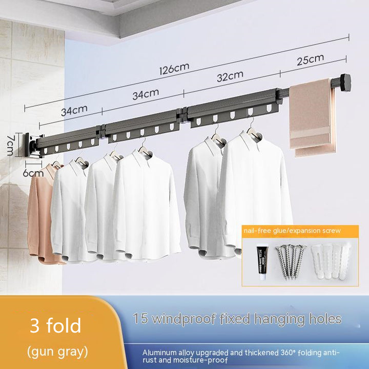 Wall-Mounted Clothes Airer – Folding Aluminium Drying Rack