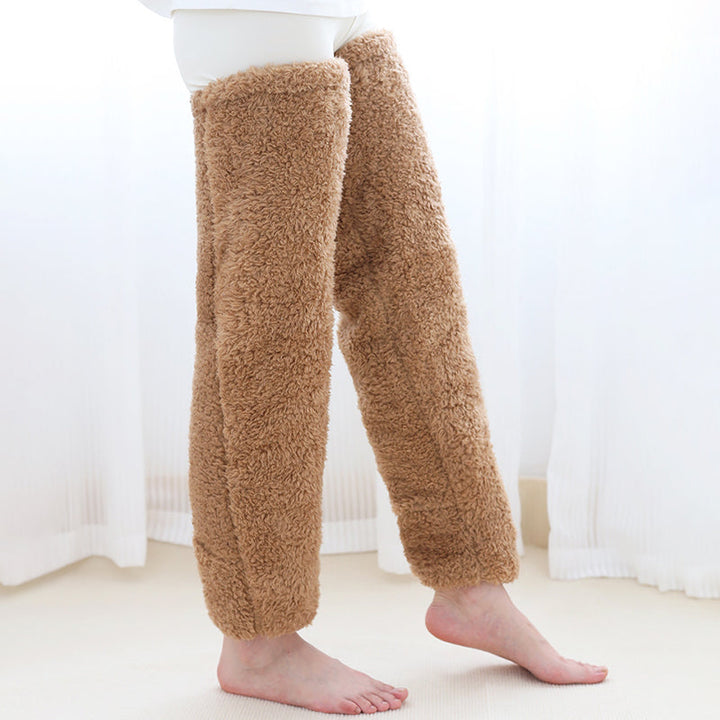 Warmfell™ Fluffy Long Knee Warmer Socks with Open-Toe Design