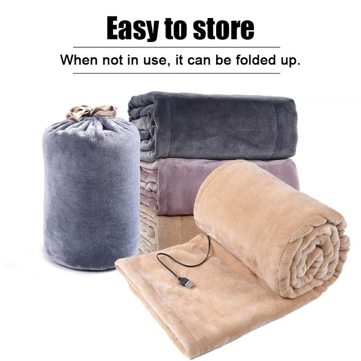 Warmfell™ Double-Sided Flannel USB Heated Blanket, Machine Washable