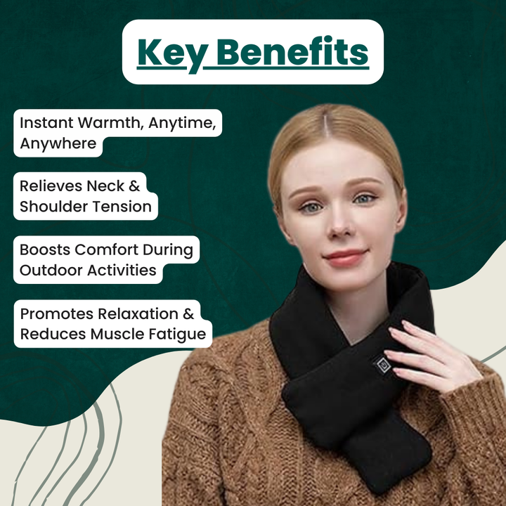 Warmfell™ Heated Neck Wrap Scarf with Even Warmth and USB Power