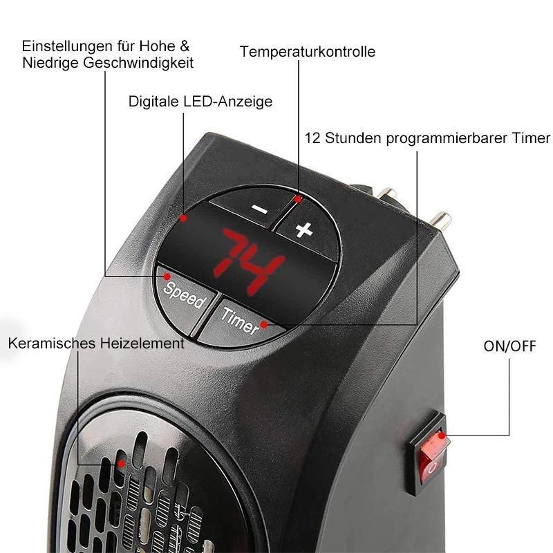 Warmfell™ Wall Socket Ceramic Heater with Adjustable Thermostat