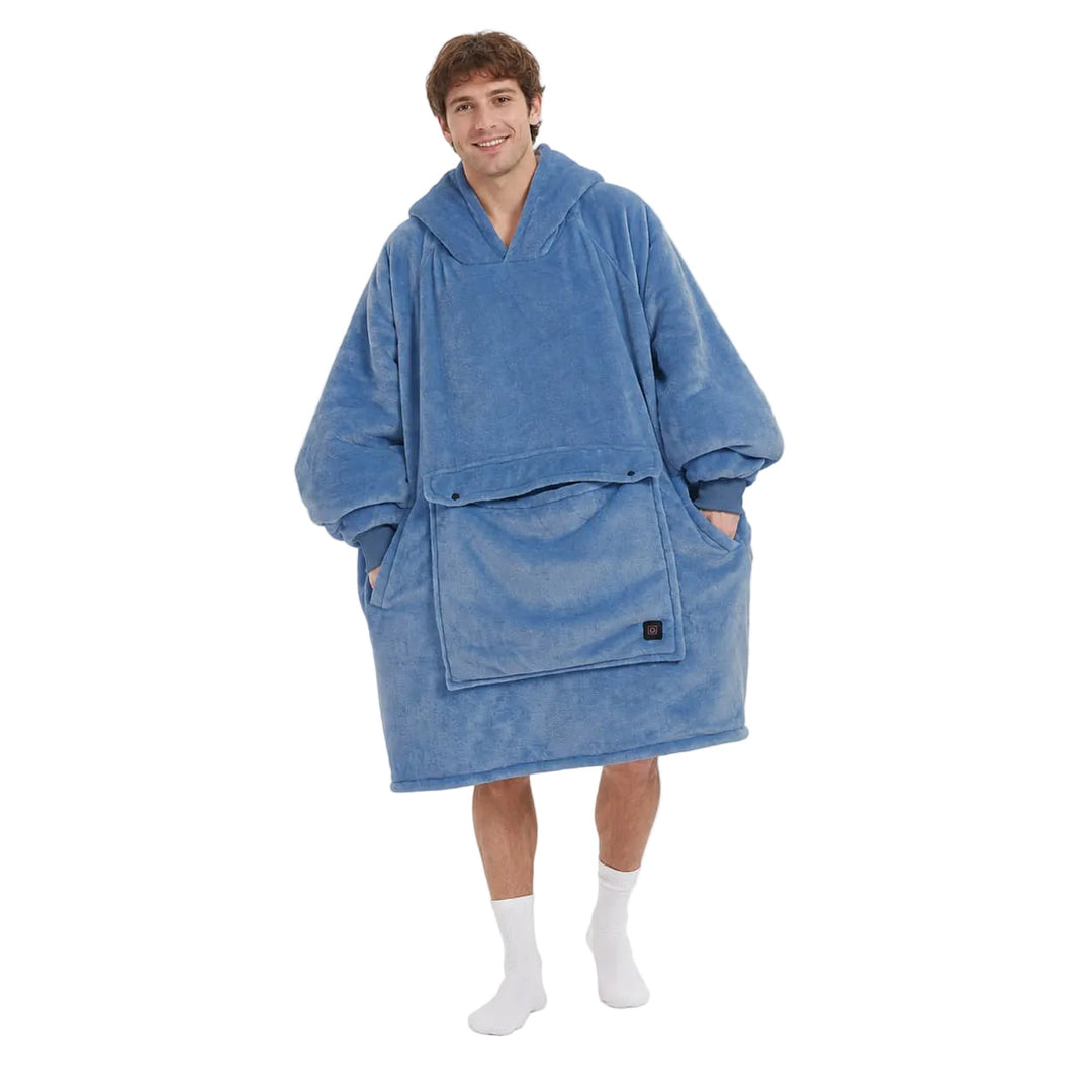 Warmfell™ USB Heated Blanket Hoodie with 3-Zone Thick Flannel Warmth