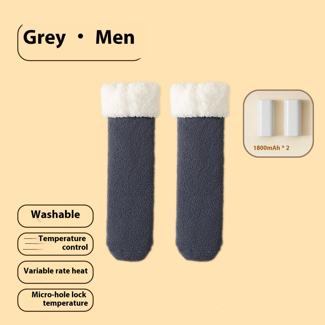 Fleece-lined heated socks with duck design