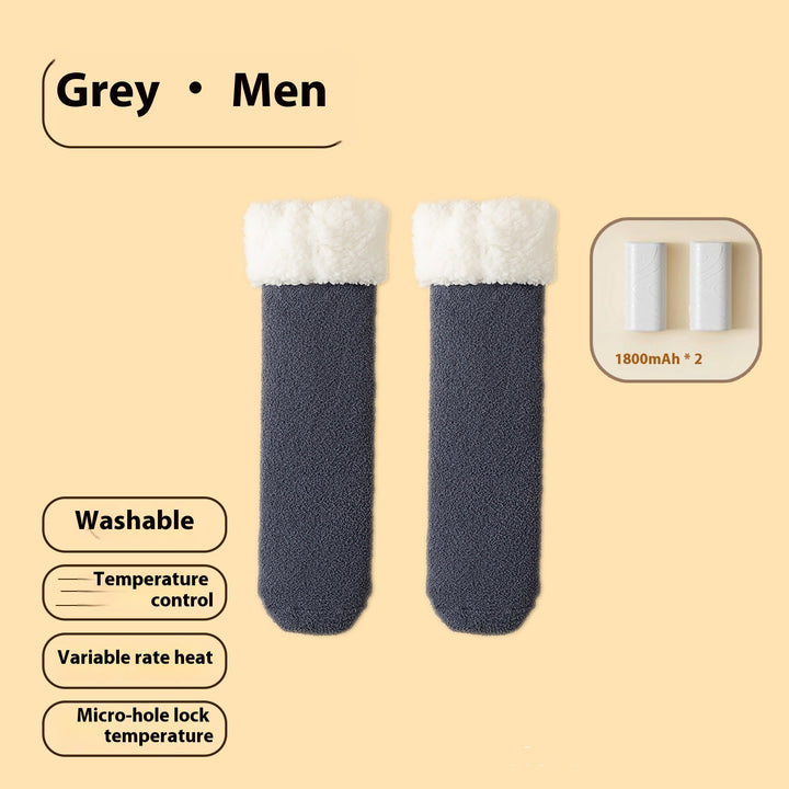 Fleece-lined heated socks with duck design