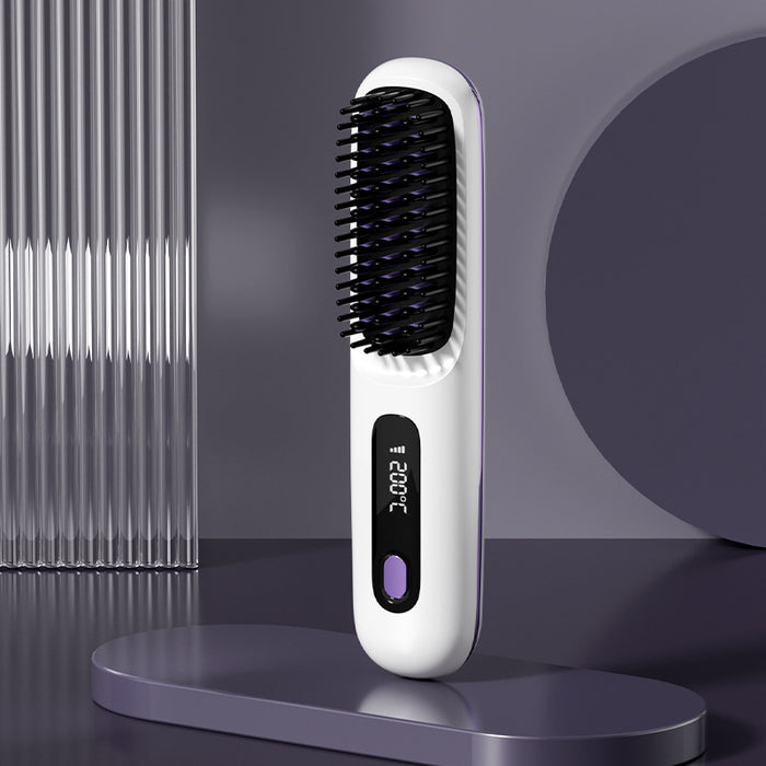 Warmfell Cordless hair straightener brush with LCD display