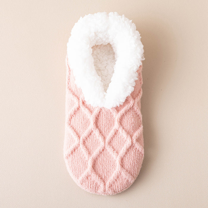 Warmfell Plush Lined Slipper Socks with Grip Dots