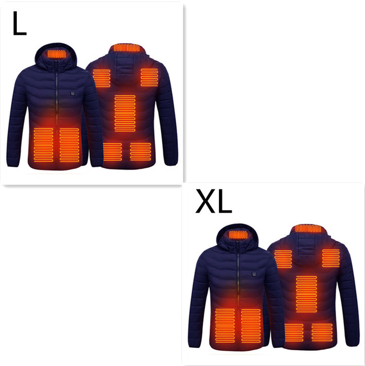 USB Heated Jacket With Hood And 8 Heating Zones, Two-Piece Pack
