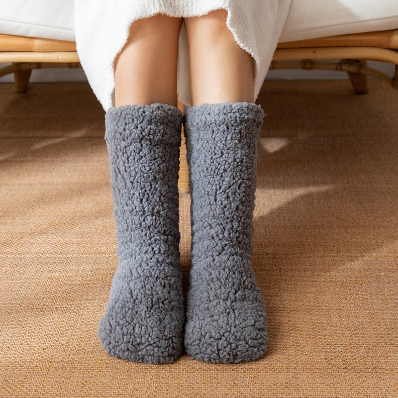 Extra thick fluffy house socks in pink