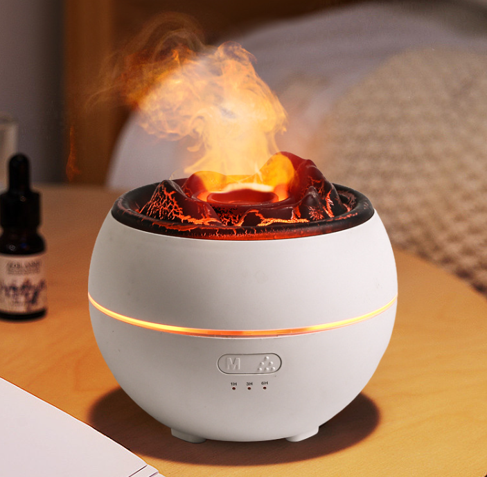 Flame Aroma Diffuser With Timer, 300ml Tank, Cracked Or Plain Style