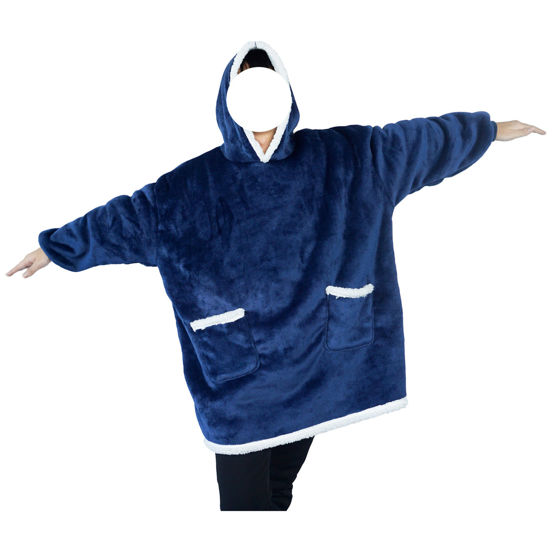 Blanket Hoodie Flannel Oversized Pullover Warm Hooded