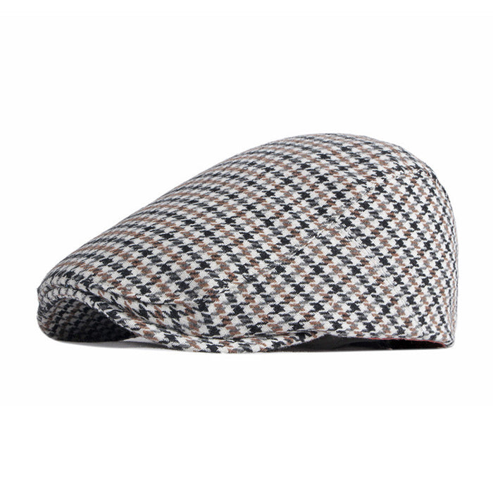 Warmfell Houndstooth Flat Cap with Soft Lining
