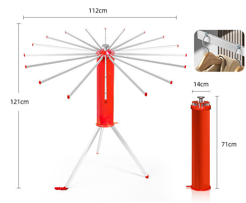 Folding Floor Clothes Airer With 18 Aluminium Rods