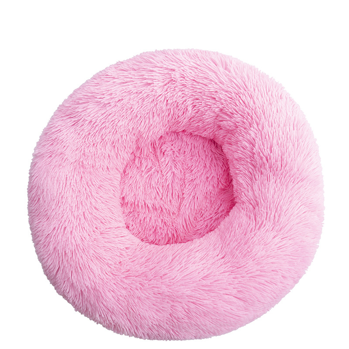 Warmfell Fluffy round donut bed with raised rim