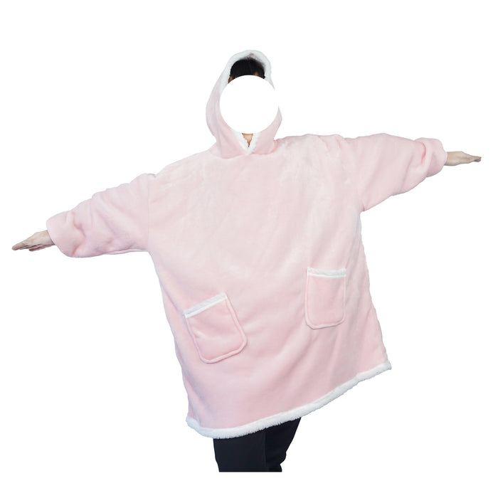 Warmfell Hooded wearable blanket in thick flannel for couples