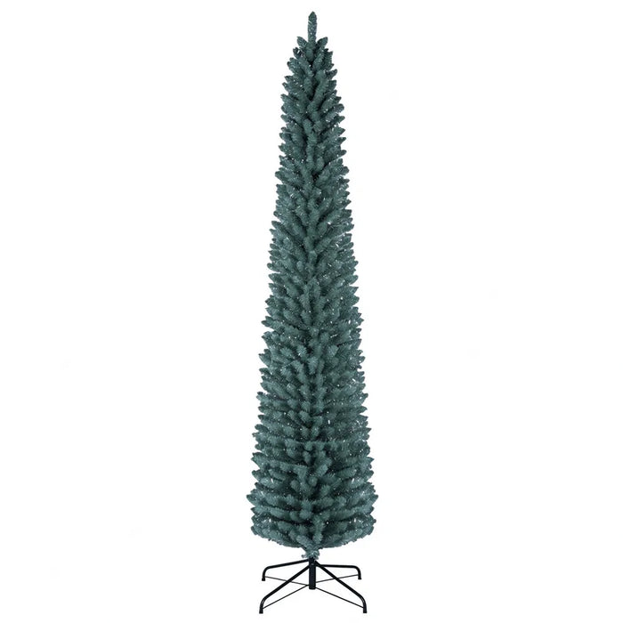 Warmfell Frosted Slim Christmas Tree with Silver Tips, 8ft