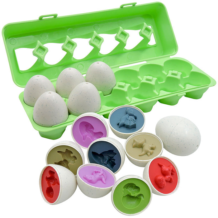 Warmfell Shape-matching toy eggs in a carton, set of 12