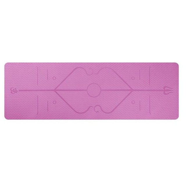 Warmfell Non-slip yoga mat with alignment lines, 6 mm