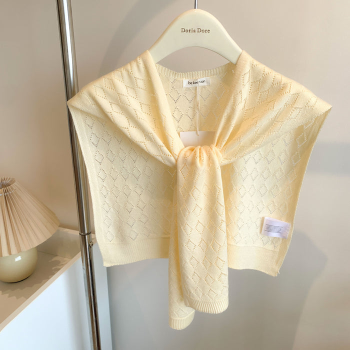 Warmfell Knitted Shoulder Wrap with Tie Front