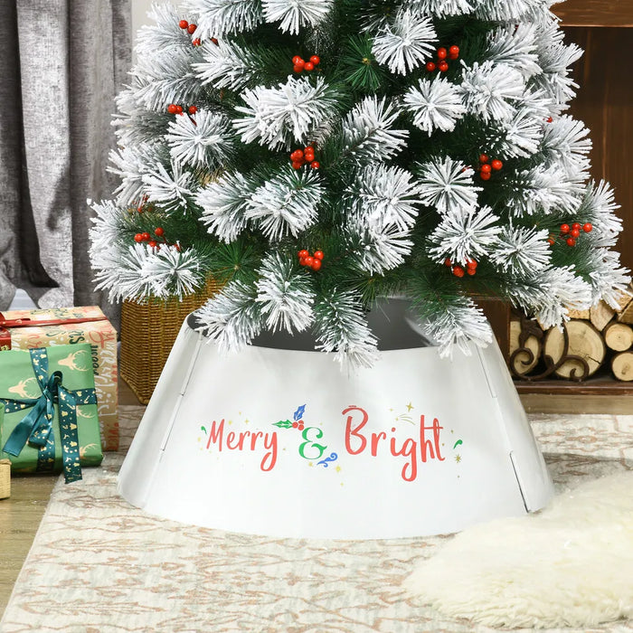 Warmfell Metal Christmas Tree Collar with Merry & Bright Print