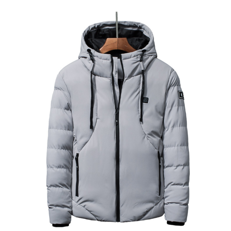 USB Heated Jacket for Men and Women, Hooded Cotton Coat