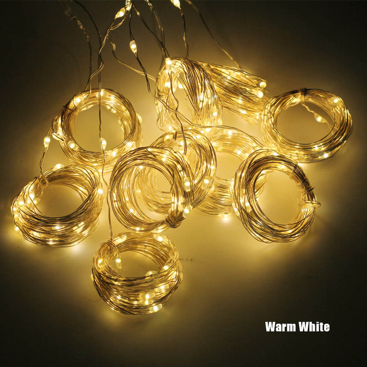 USB curtain fairy lights with remote and 8 modes, up to 6 x 2 m