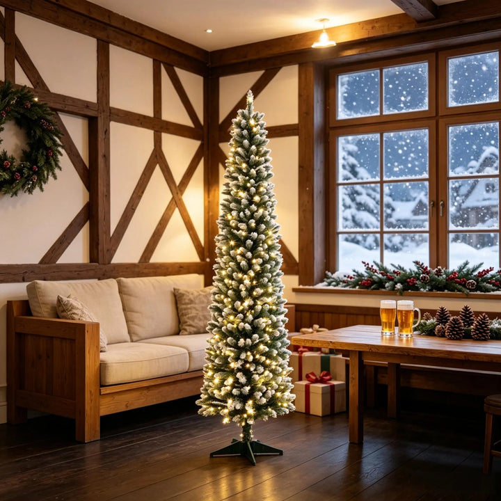 Slim frosted pencil tree with remote