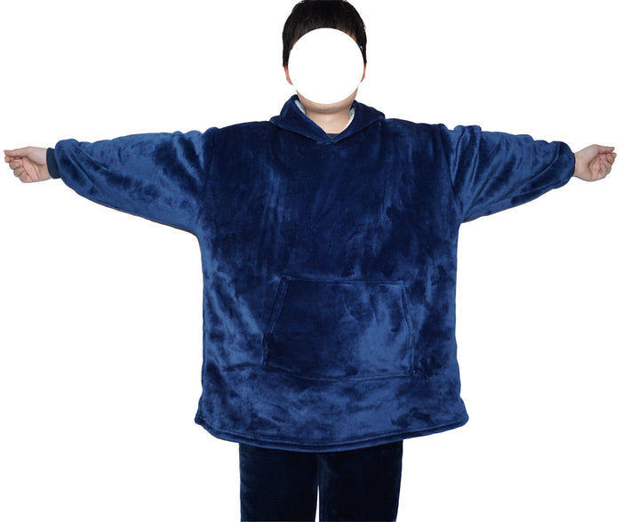 Warmfell Hooded wearable blanket in thick flannel for couples