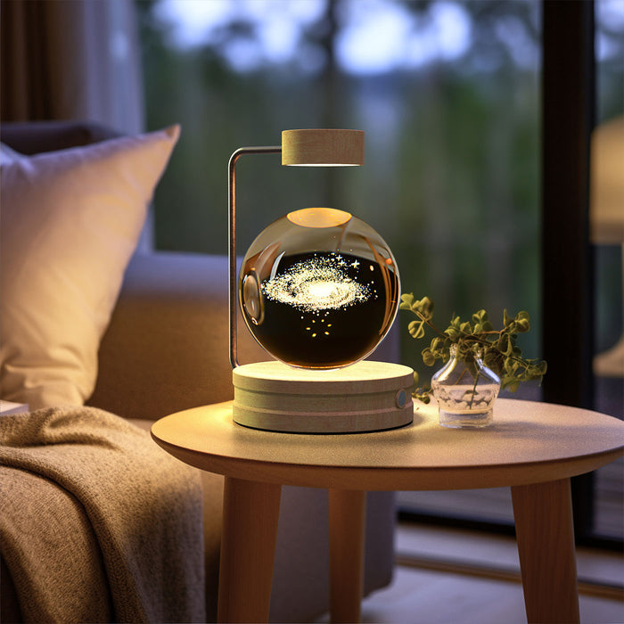 Warmfell Crystal ball lamp with 3D engraved design