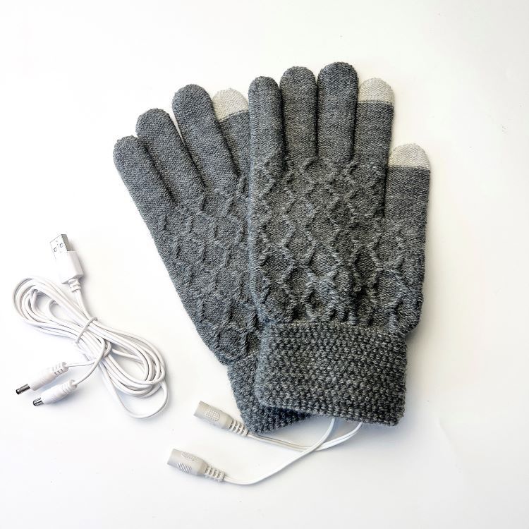 Breathable Knitted USB Heated Gloves With 5V Power